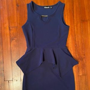 Navy peplum dress
